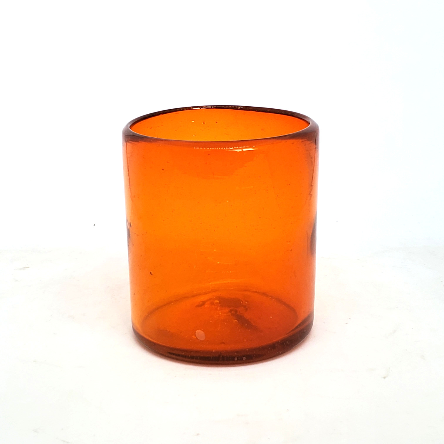 VIDRIO SOPLADO / Vasos chicos 9 oz color Naranja Slido (set de 6)